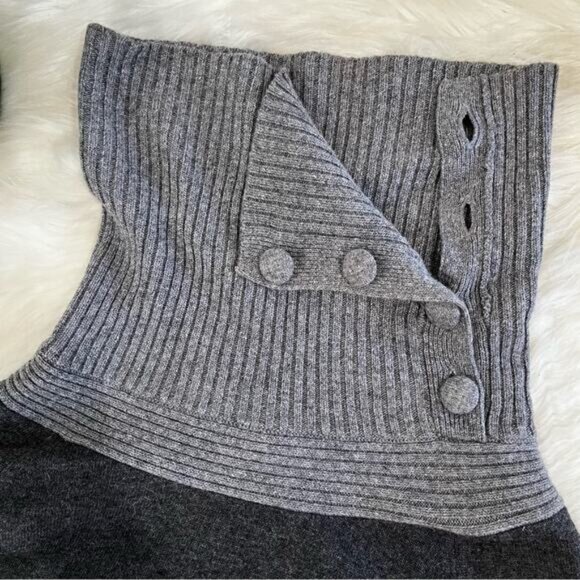NEW Banana Republic Wool Cashmere Classic Two Tone Ribbed Cowl Neck Sweater XS - Picture 11 of 16
